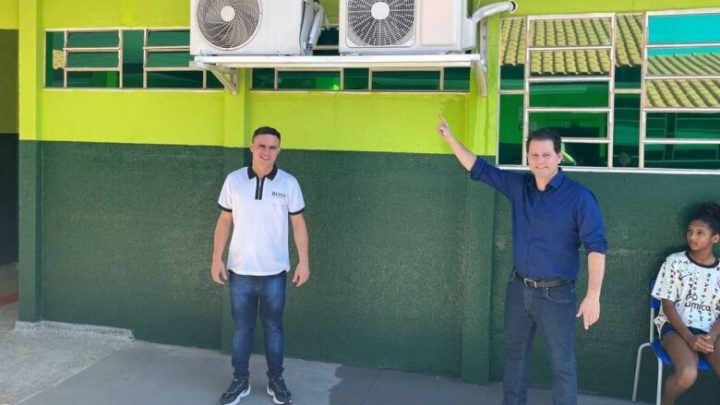 Renato Câmara entrega aparelhos de ar-condicionado e reforma de escola em Ivinhema