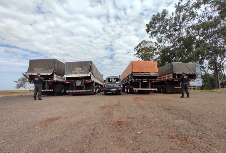 Carga milionária de pneus contrabandeados é apreendida em quatro carretas